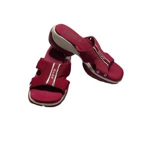 Mudd Y2K 2000’s Millennium Chunky Casual Slip on Slide Sandals Size 8 Red White